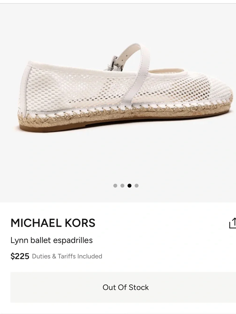 Michael Kors NWT Lynn Ballet Espadrille optic white 7M